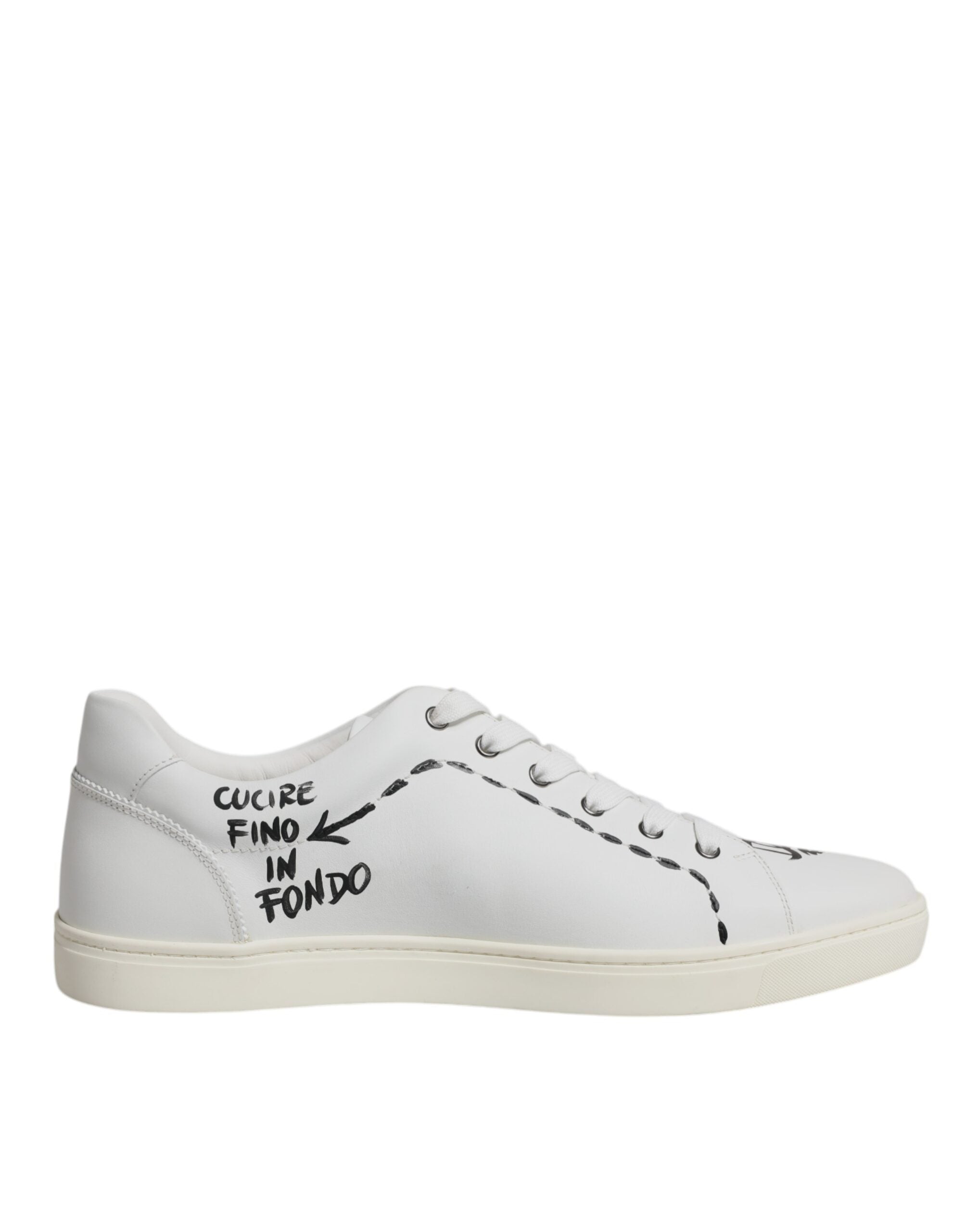 Dolce & Gabbana White Leather Milano Low Top Sneakers Men's Shoes