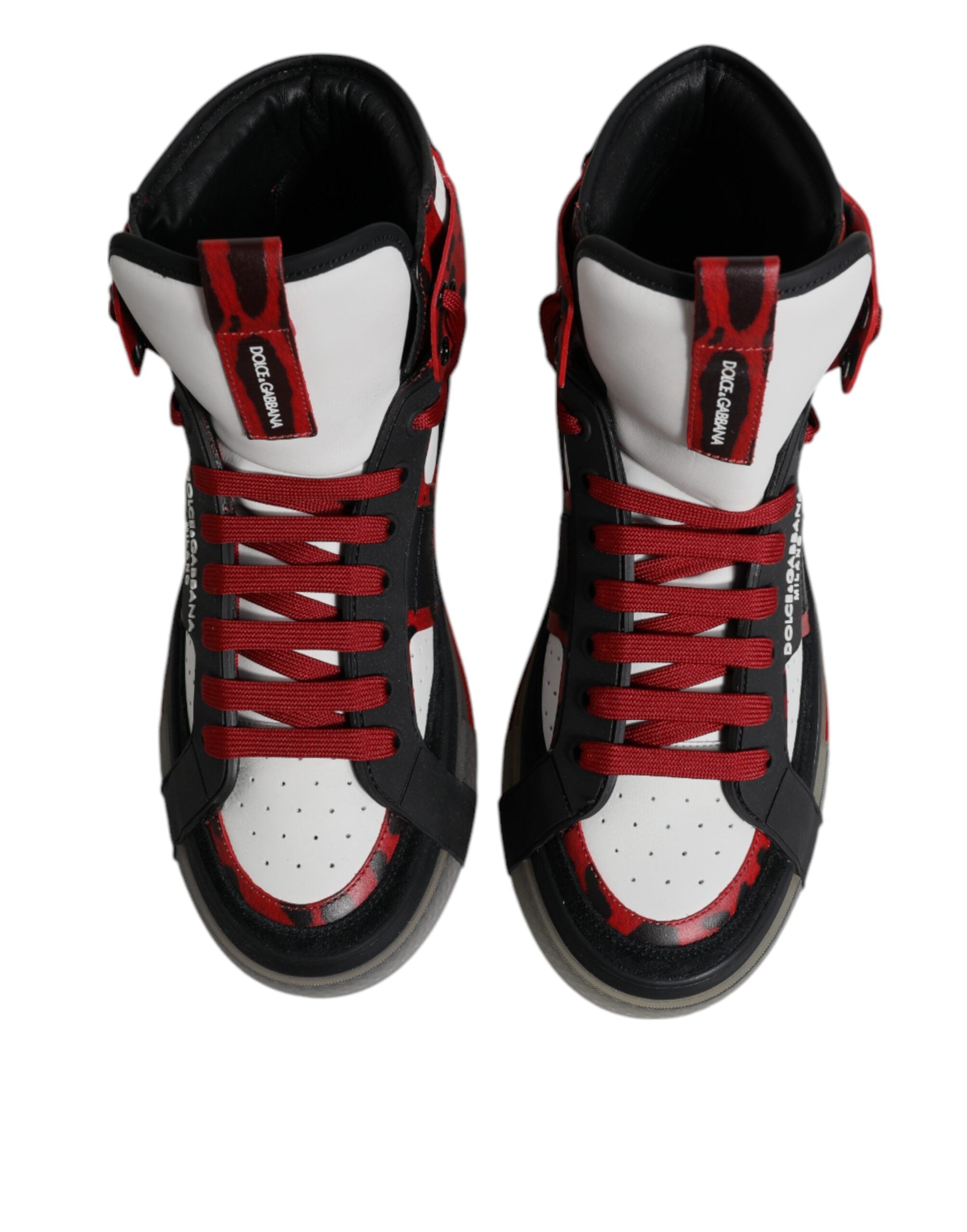 Dolce & Gabbana Multicolor Leather High Top Sneakers Men's Shoes