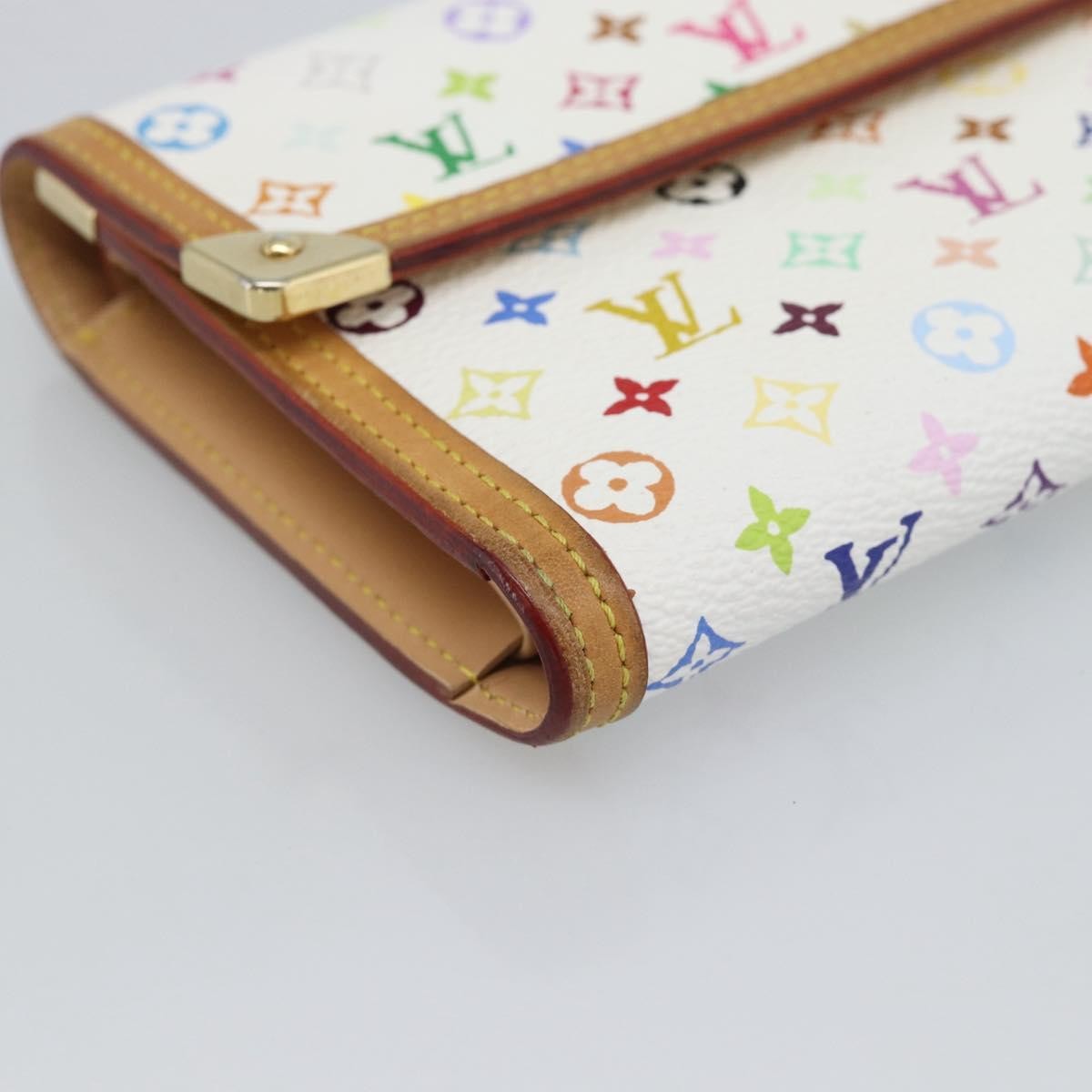Louis Vuitton Porte Tresor International Monogram Multicolor White Canvas Wallets Accessory (Pre-Owned)
