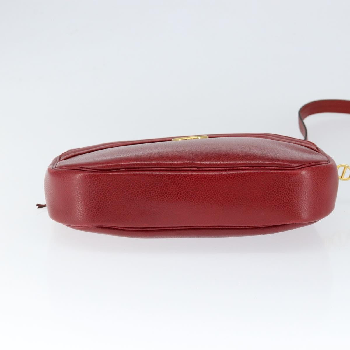 Christian Dior Vintage Leather Red Leather Shoulder Bag Bag (Pre-Owned)