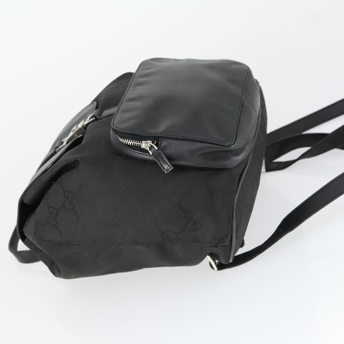 Gucci Vintage Jackie Gg Canvas And Leather Black Canvas Backpack Bag (Pre-Owned)