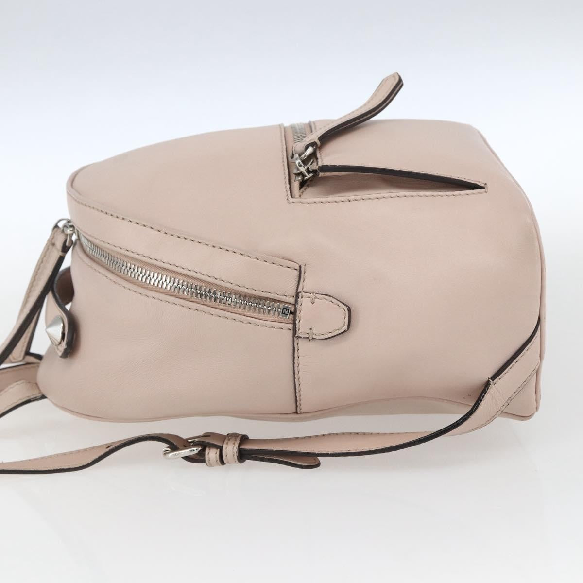 Fendi By The Way Leather Beige Leather Backpack Bag (Pre-Owned)