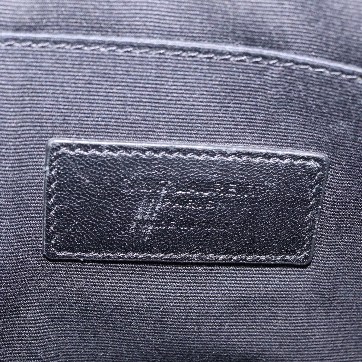 Saint Laurent Letters Zip Clutch Leather Black Leather Clutche & Pouche Bag (Pre-Owned)
