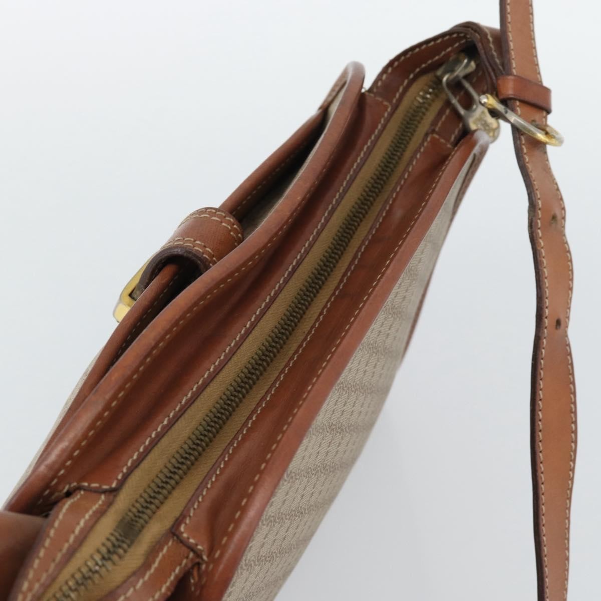 Celine Vintage Macadam Canvas And Leather Beige Canvas Shoulder Bag Bag (Pre-Owned)