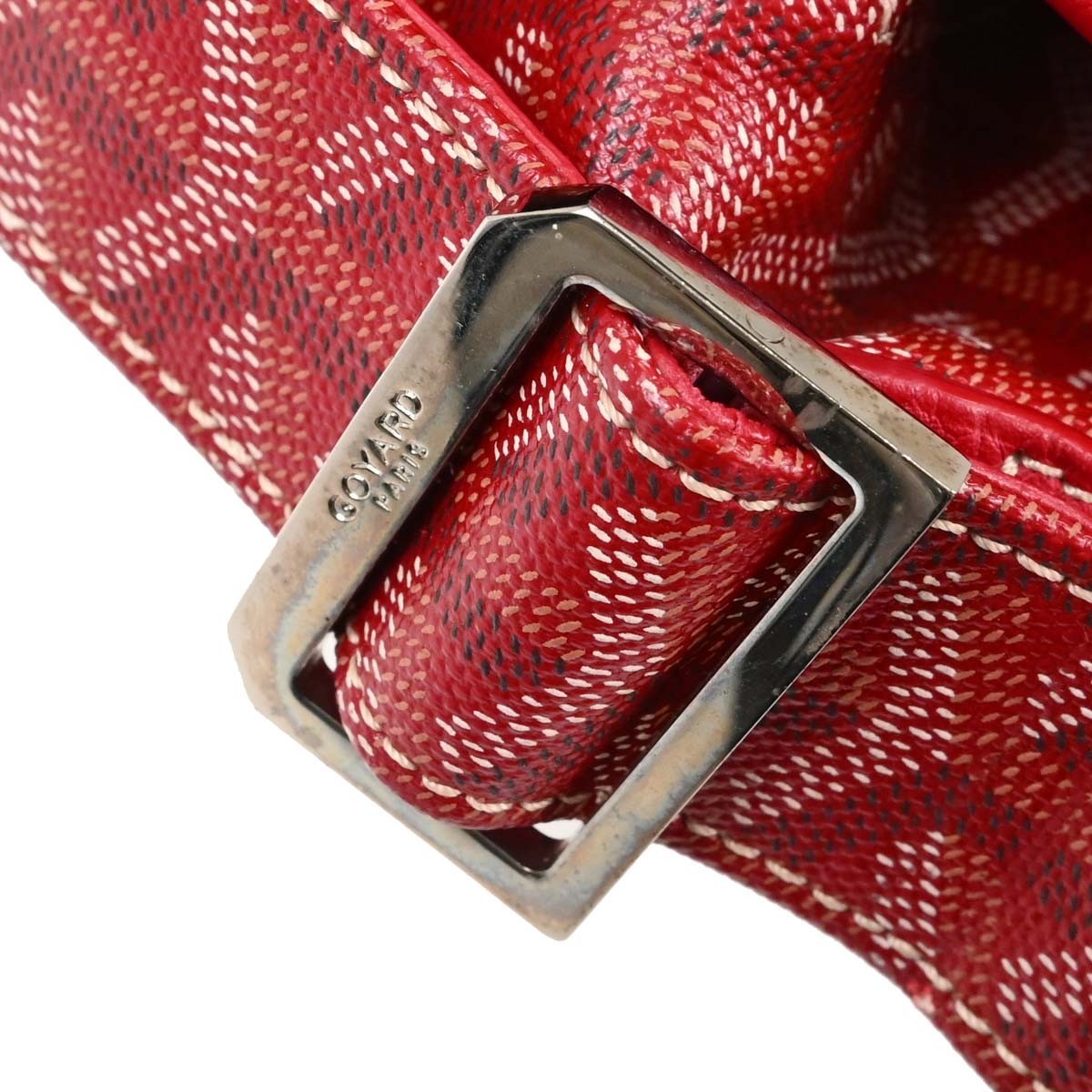 Goyard Grand Bleu Messenger Coated Canvas Red Canvas Handbag (Pre-Owned)