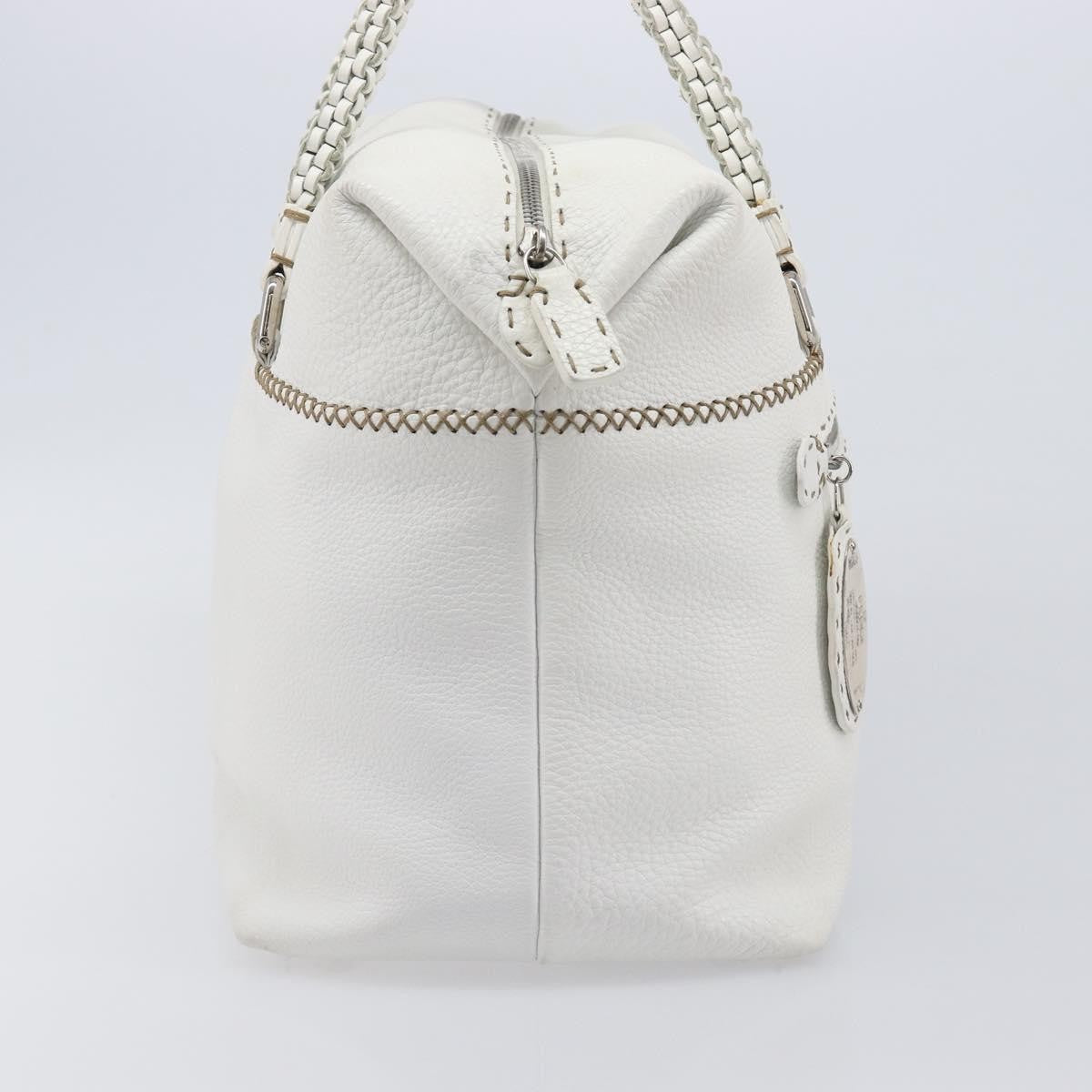 Fendi Selleria 2Bag Leather White Leather Handbag (Pre-Owned)