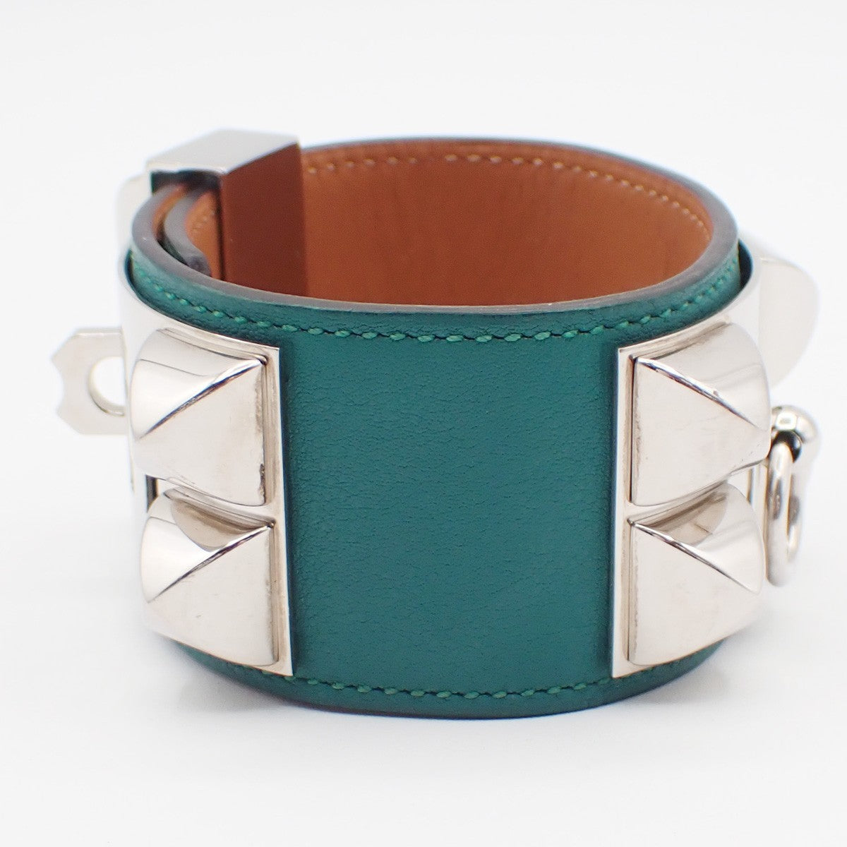 Hermes Collier De Chien Leather Green Leather Bracelet Jewelry (Pre-Owned)