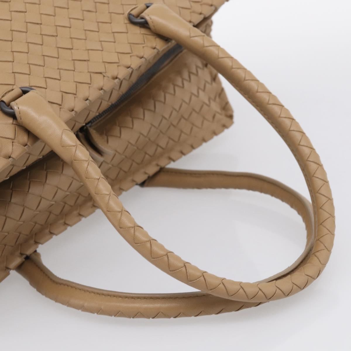 Bottega Veneta Brick Intrecciato Nappa Brown Leather Handbag (Pre-Owned)
