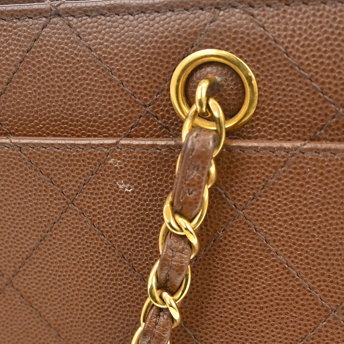 Chanel Vintage Front Pocket Quilted Lambskin Brown Leather Shoulder Bag Bag (Pre-Owned)