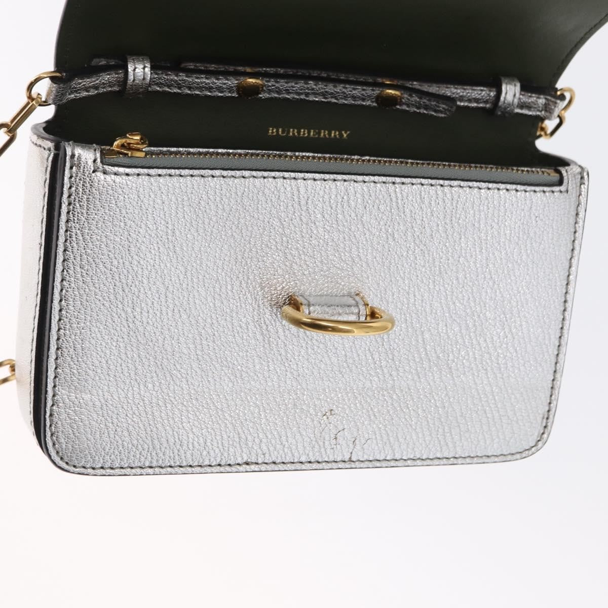 Burberry D-Ring Chain Leather Silver Leather Shoulder Bag Bag (Pre-Owned)