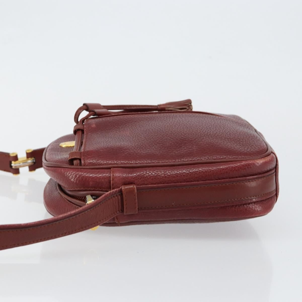 Cartier Tasseled Must De Cartier Leather Burgundy Leather Shoulder Bag Bag (Pre-Owned)