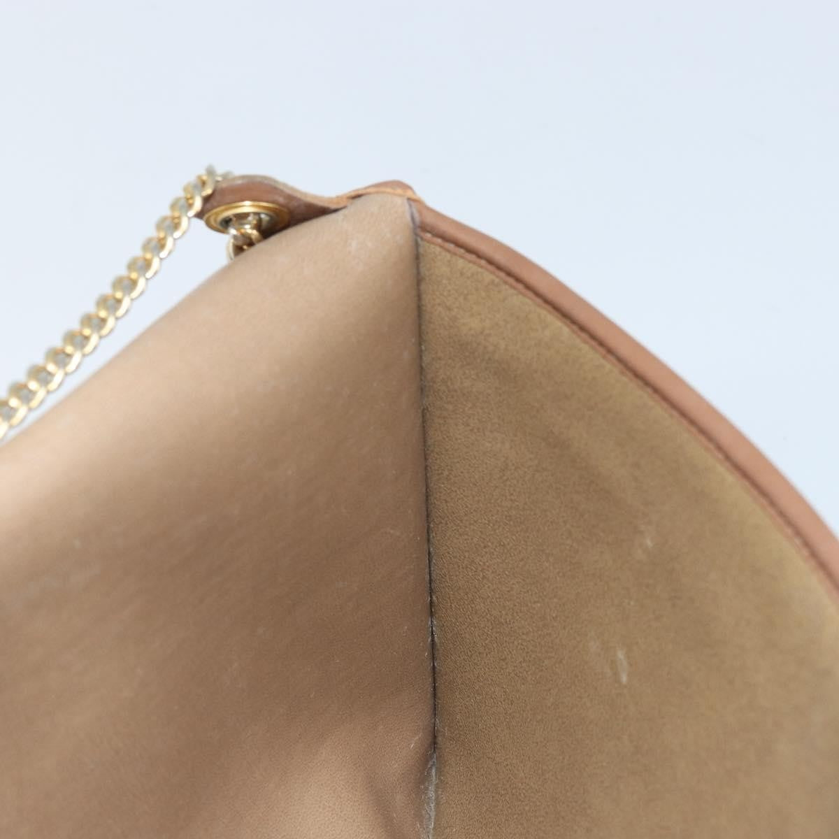 Christian Dior Vintage Honeycomb Chain Canvas Beige Canvas Shoulder Bag Bag (Pre-Owned)