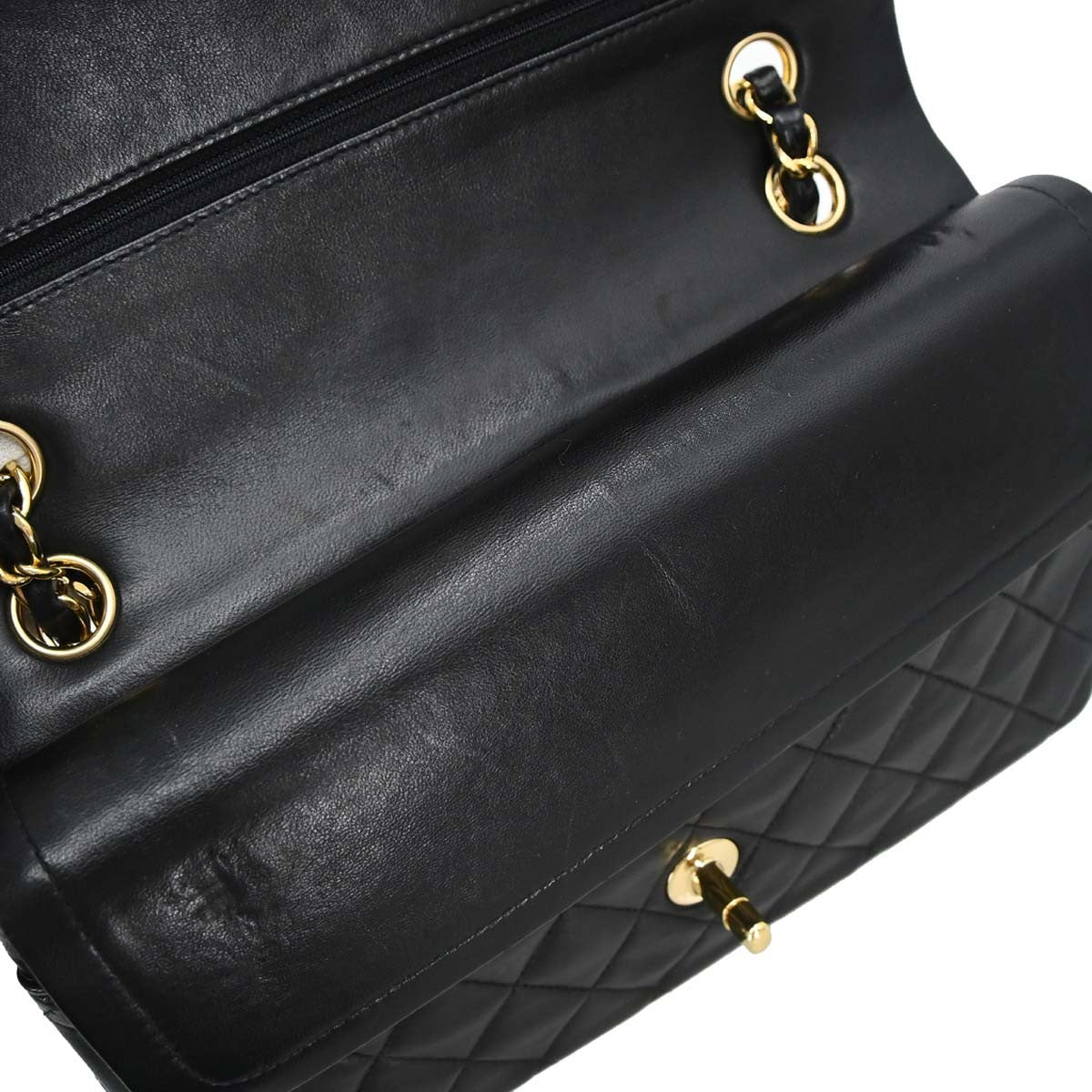 Chanel Timeless - Classic Double Flap Leather Black Leather Shoulder Bag Bag (Pre-Owned)