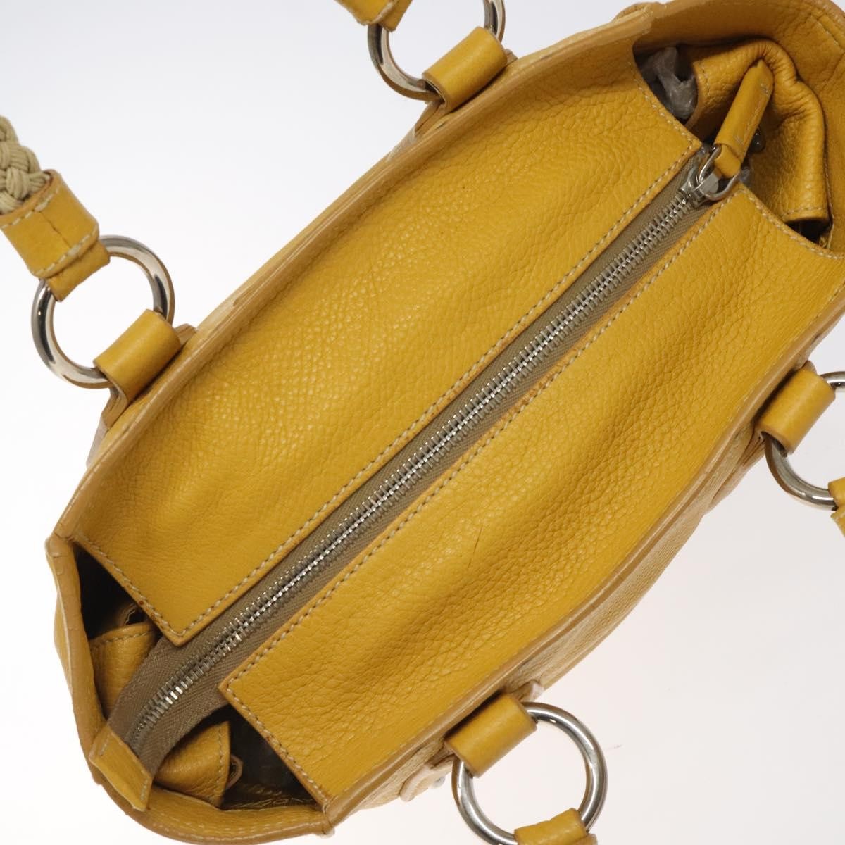 Prada Vintage Leather Yellow Leather Handbag (Pre-Owned)