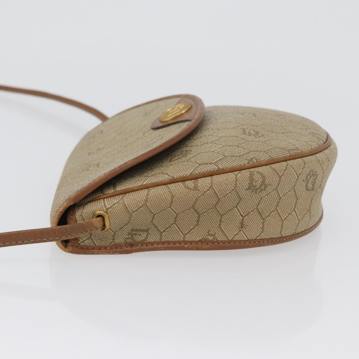 Christian Dior Vintage Honeycomb Flap Canvas And Leather Beige Canvas Shoulder Bag Bag (Pre-Owned)