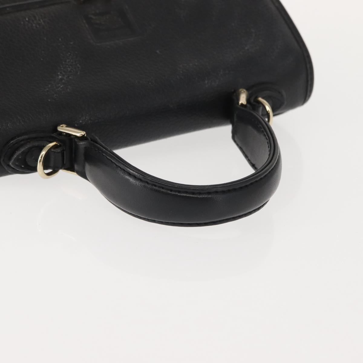Burberry Vintage Leather Black Leather Handbag (Pre-Owned)