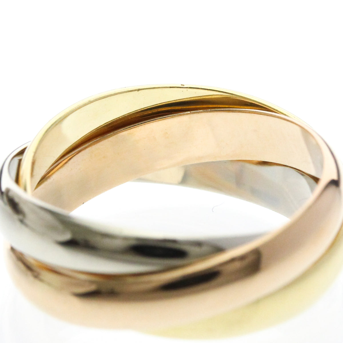 Cartier Trinity 18K Tricolor Gold Gold Gold Ring Jewelry (Pre-Owned)