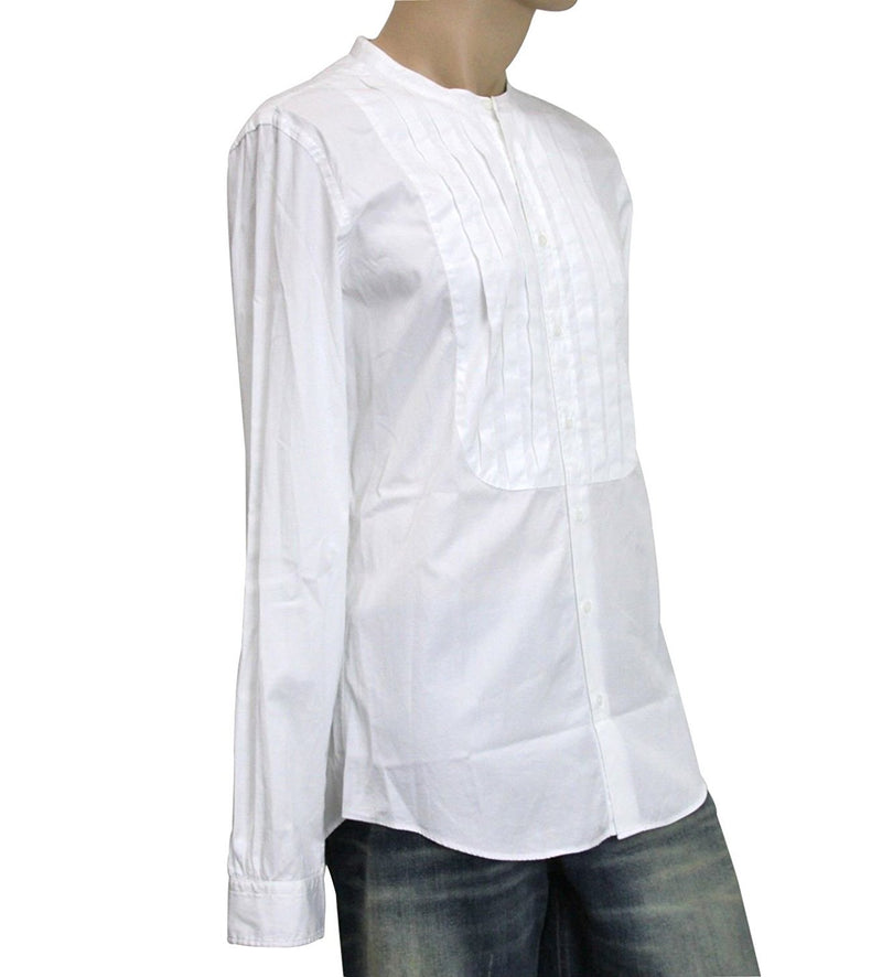 Gucci Men's White Cotton Banded Skinny Shirt