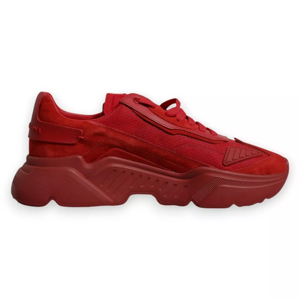 Dolce & Gabbana Red Leather Daymaster Low Top Sneakers Men's Shoes
