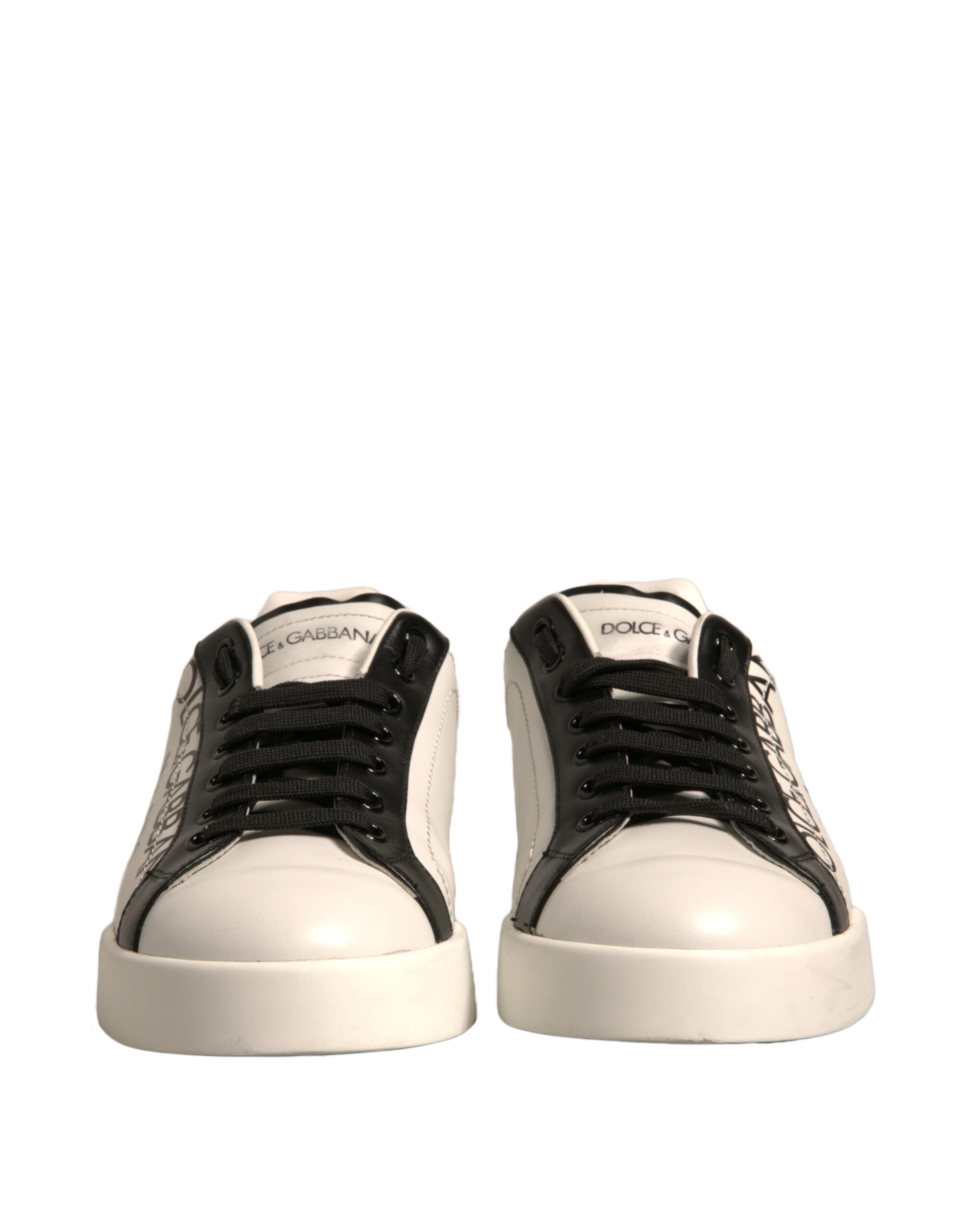 Dolce & Gabbana White Black Leather Crown Milano Sneakers Men's Shoes (Pre-Owned)