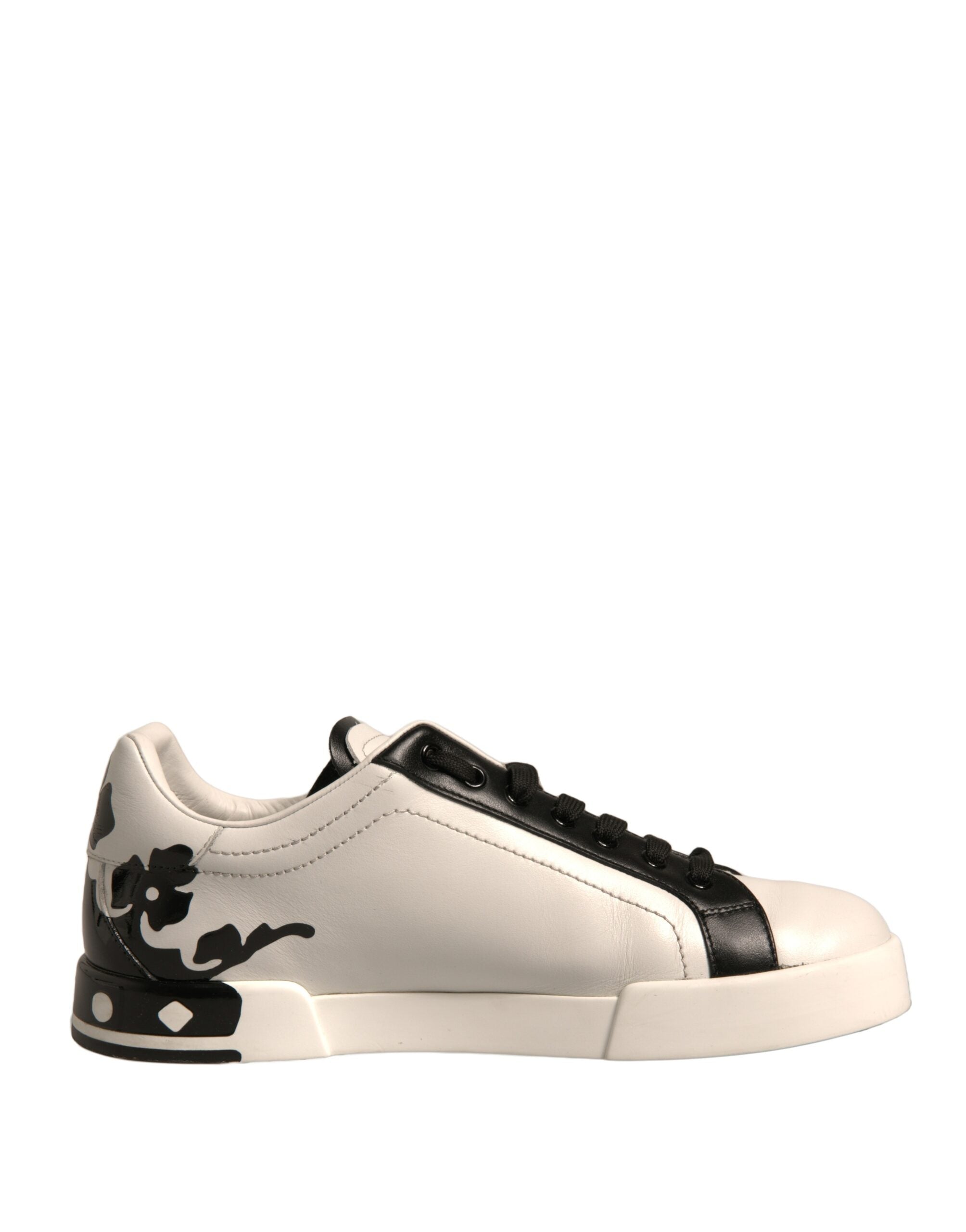 Dolce & Gabbana White Black Leather Crown Milano Sneakers Men's Shoes (Pre-Owned)