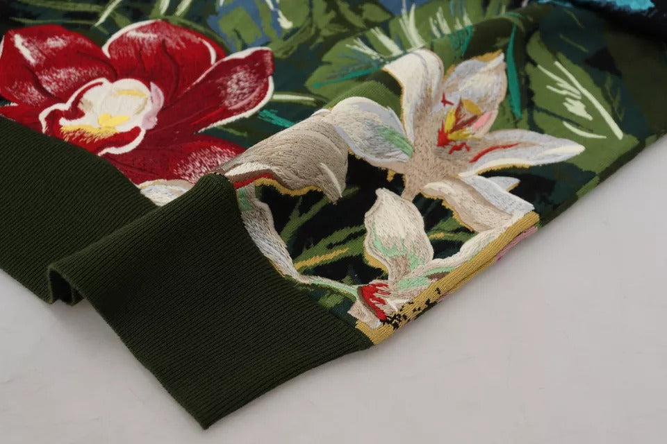 Dolce & Gabbana Jungle Wool Silk Pullover Logo Men's Sweater
