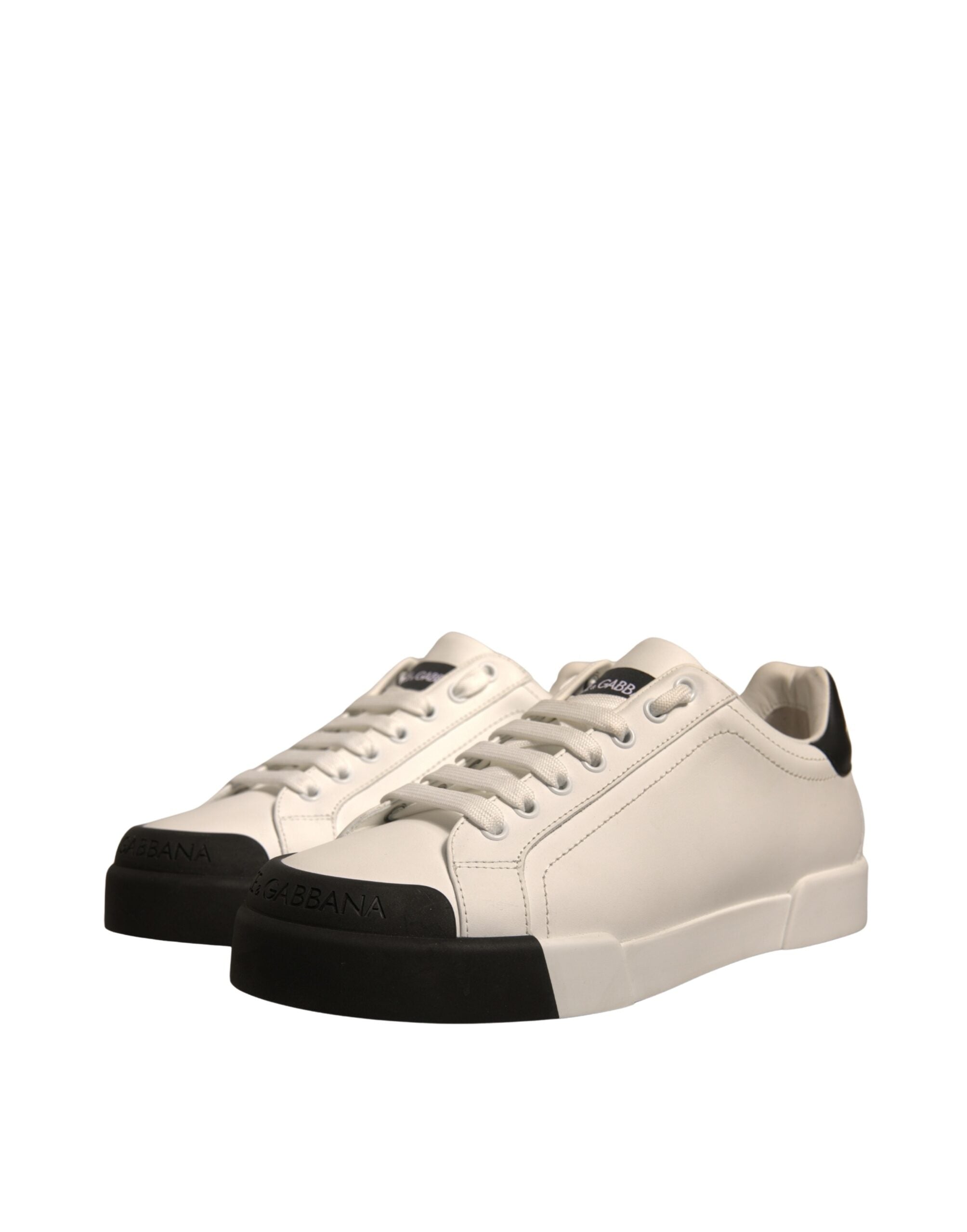 Dolce & Gabbana White Leather Logo Portofino Sneakers Men's Shoes (Pre-Owned)
