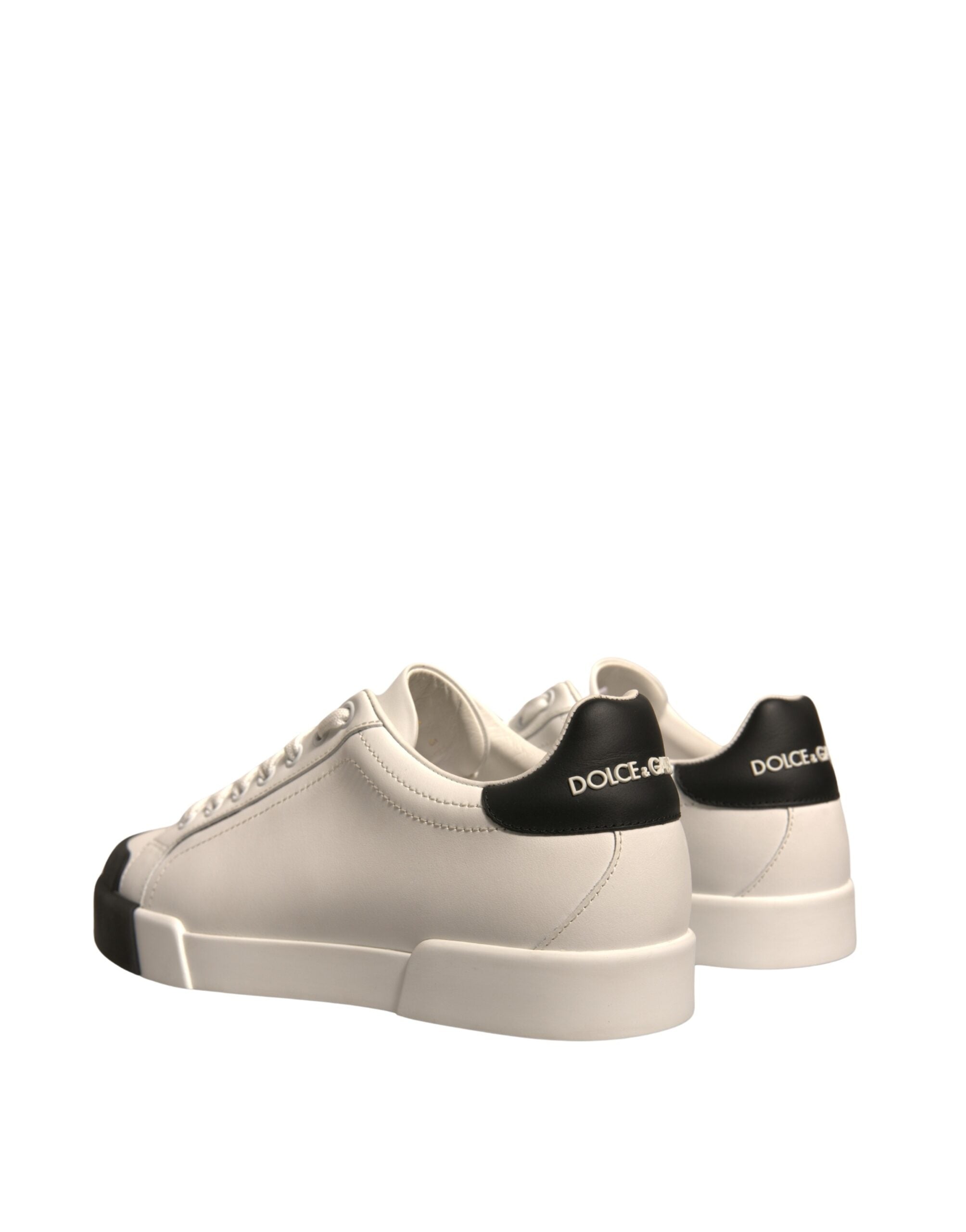 Dolce & Gabbana White Leather Logo Portofino Sneakers Men's Shoes (Pre-Owned)
