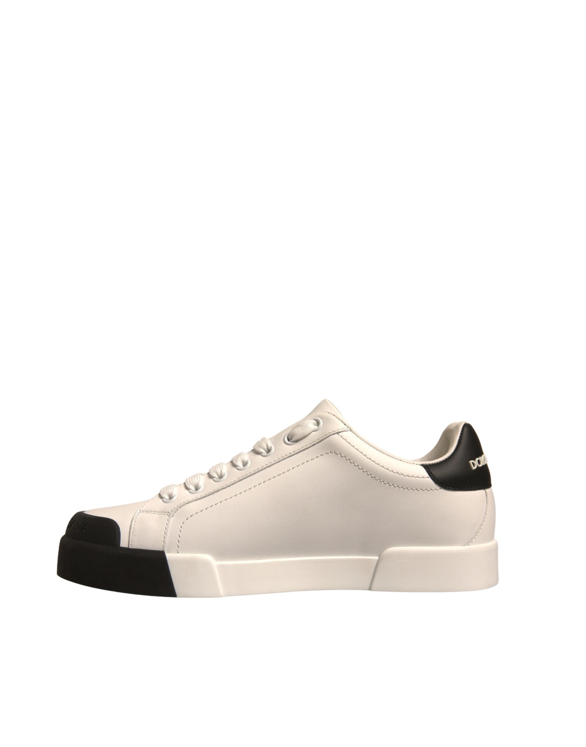 Dolce & Gabbana White Leather Logo Portofino Sneakers Men's Shoes (Pre-Owned)