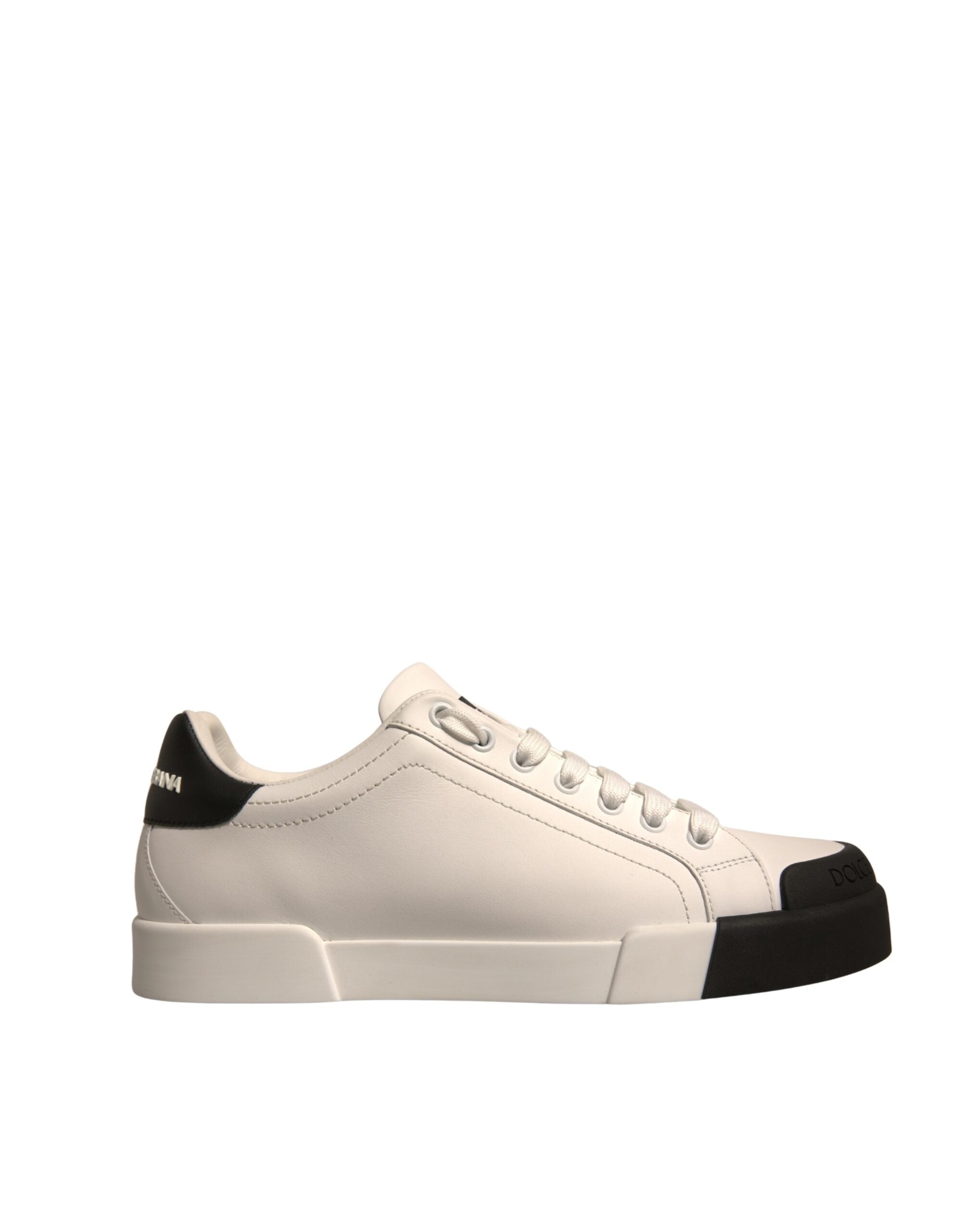 Dolce & Gabbana White Leather Logo Portofino Sneakers Men's Shoes (Pre-Owned)