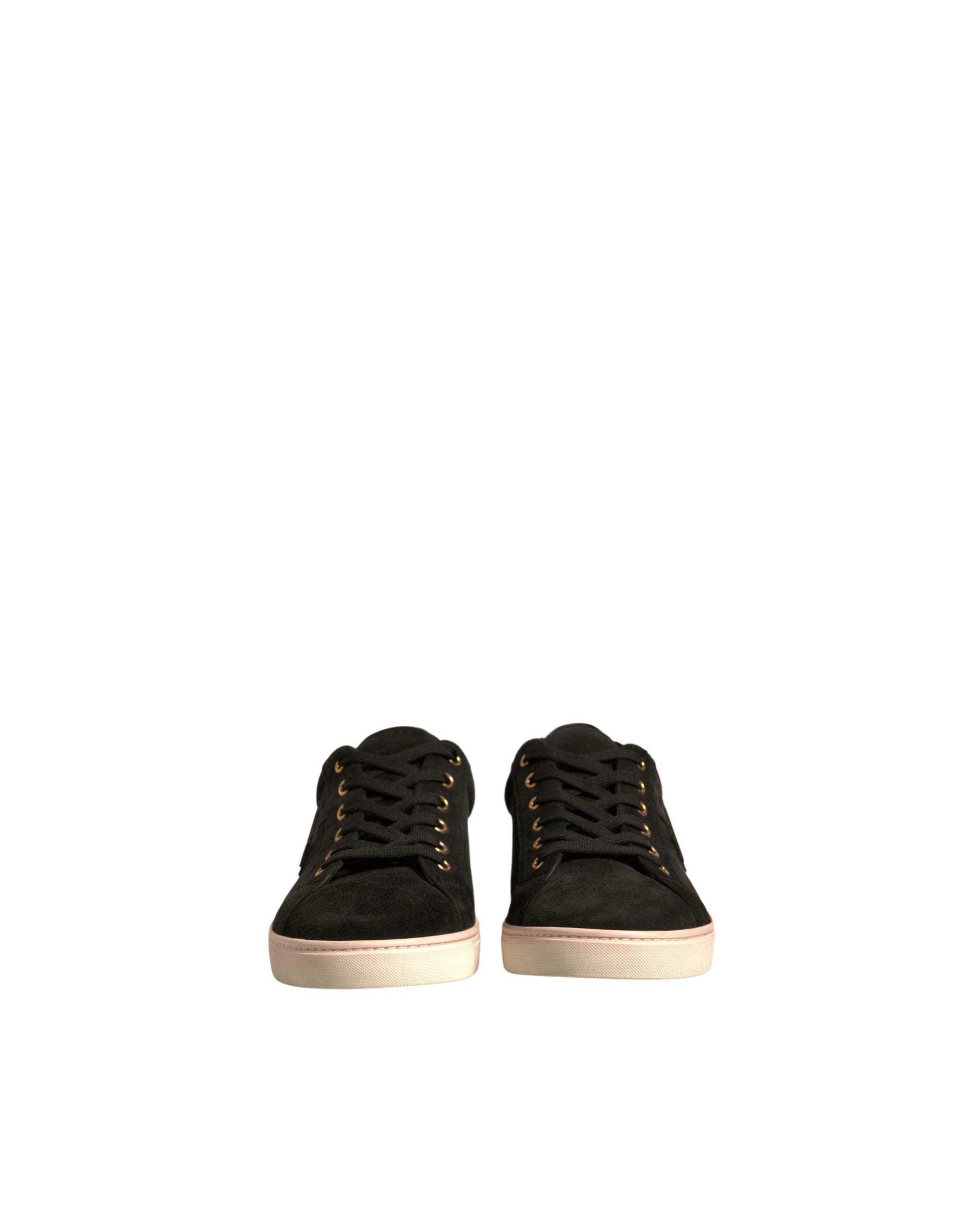 Dolce & Gabbana Black Logo Suede Leather Men Sneakers Men's Shoes (Pre-Owned)