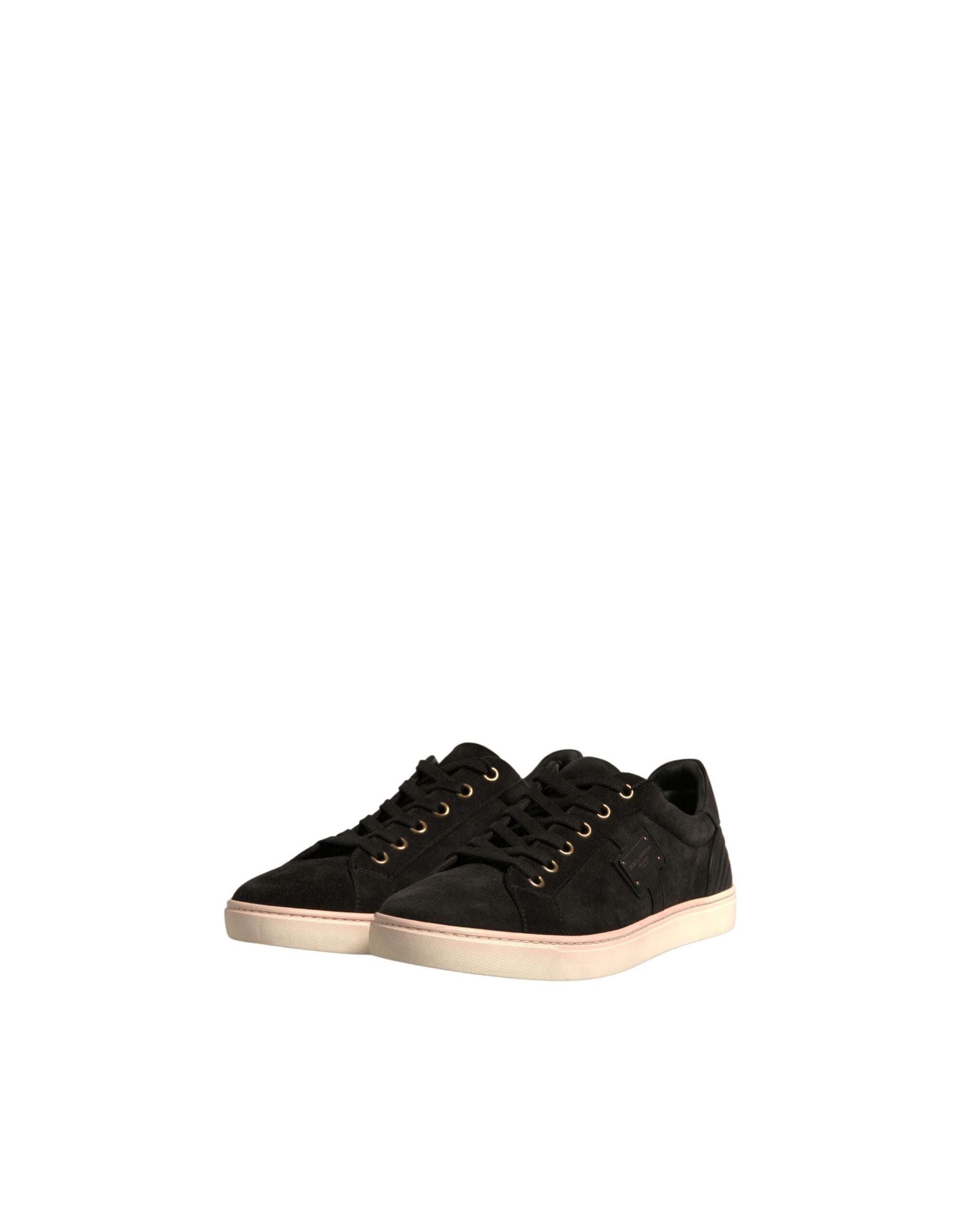 Dolce & Gabbana Black Logo Suede Leather Men Sneakers Men's Shoes (Pre-Owned)