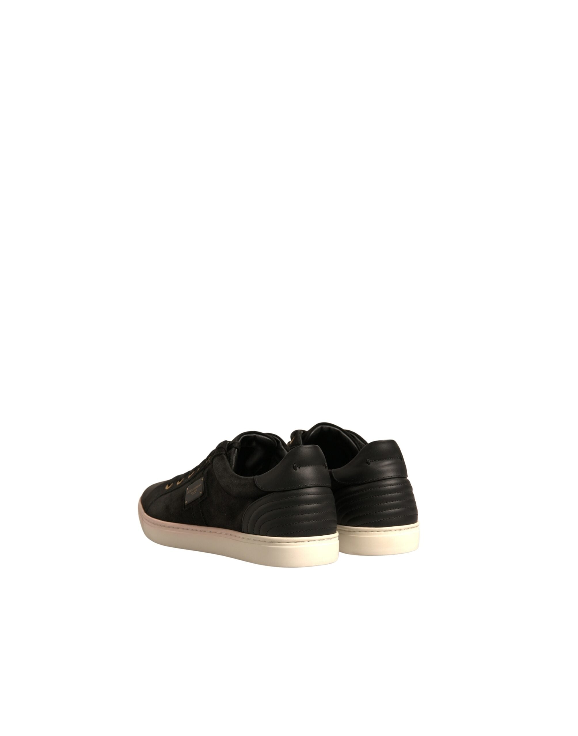 Dolce & Gabbana Black Logo Suede Leather Men Sneakers Men's Shoes (Pre-Owned)