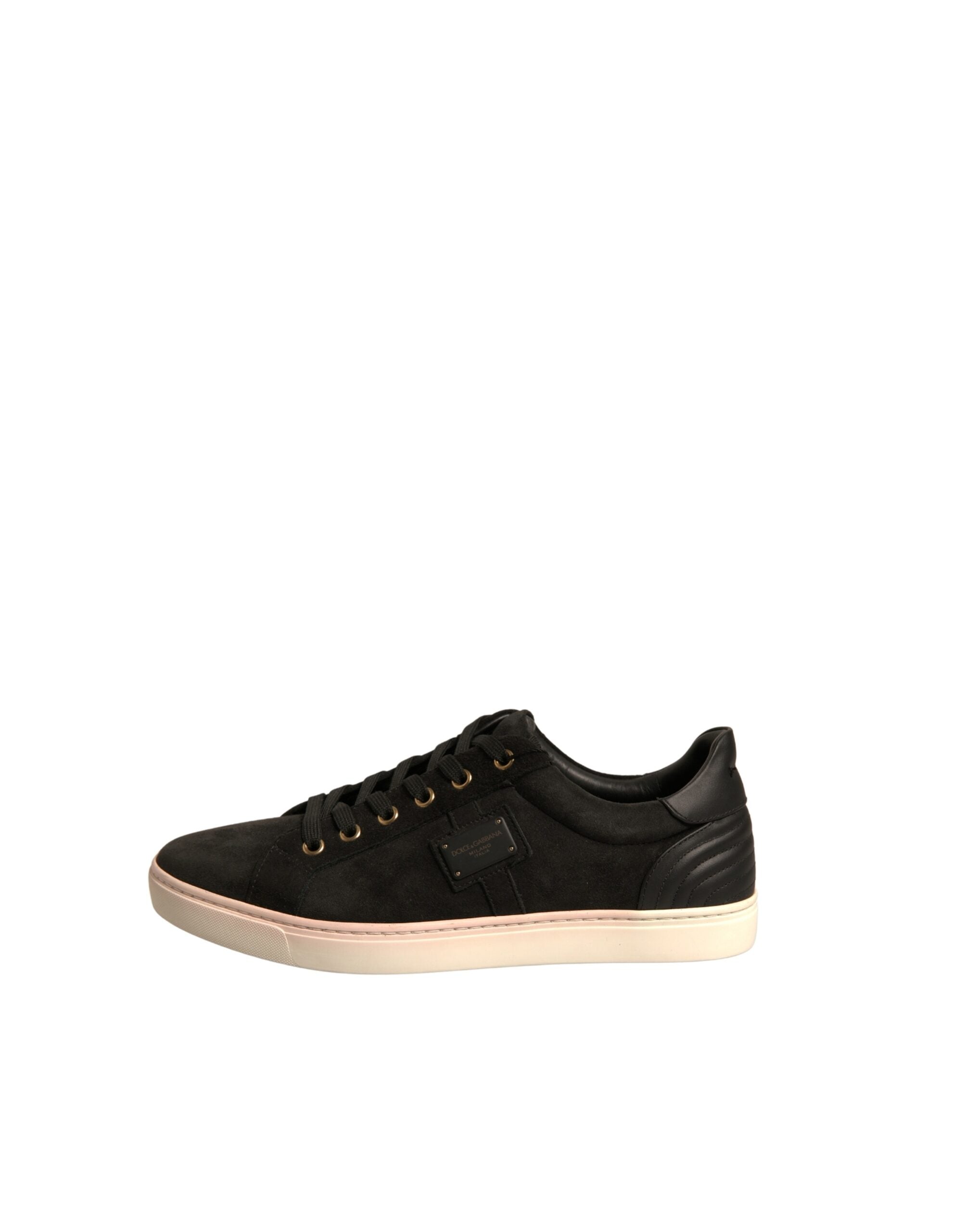 Dolce & Gabbana Black Logo Suede Leather Men Sneakers Men's Shoes (Pre-Owned)