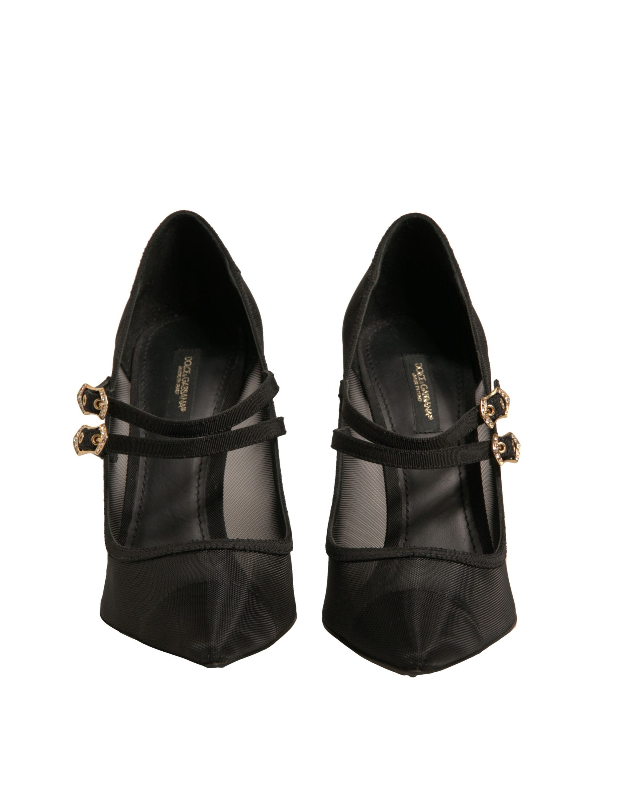 Dolce & Gabbana Black Mesh Mary Jane High Heels Pumps Women's Shoes