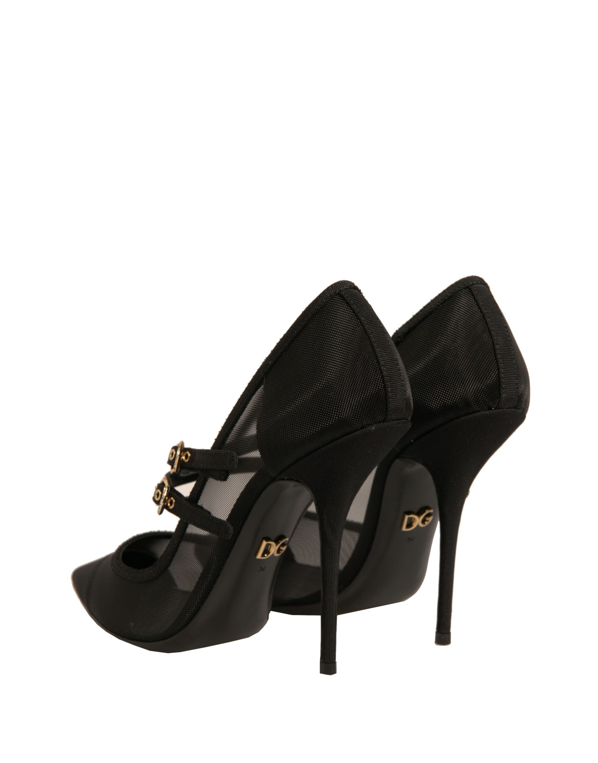 Dolce & Gabbana Black Mesh Mary Jane High Heels Pumps Women's Shoes