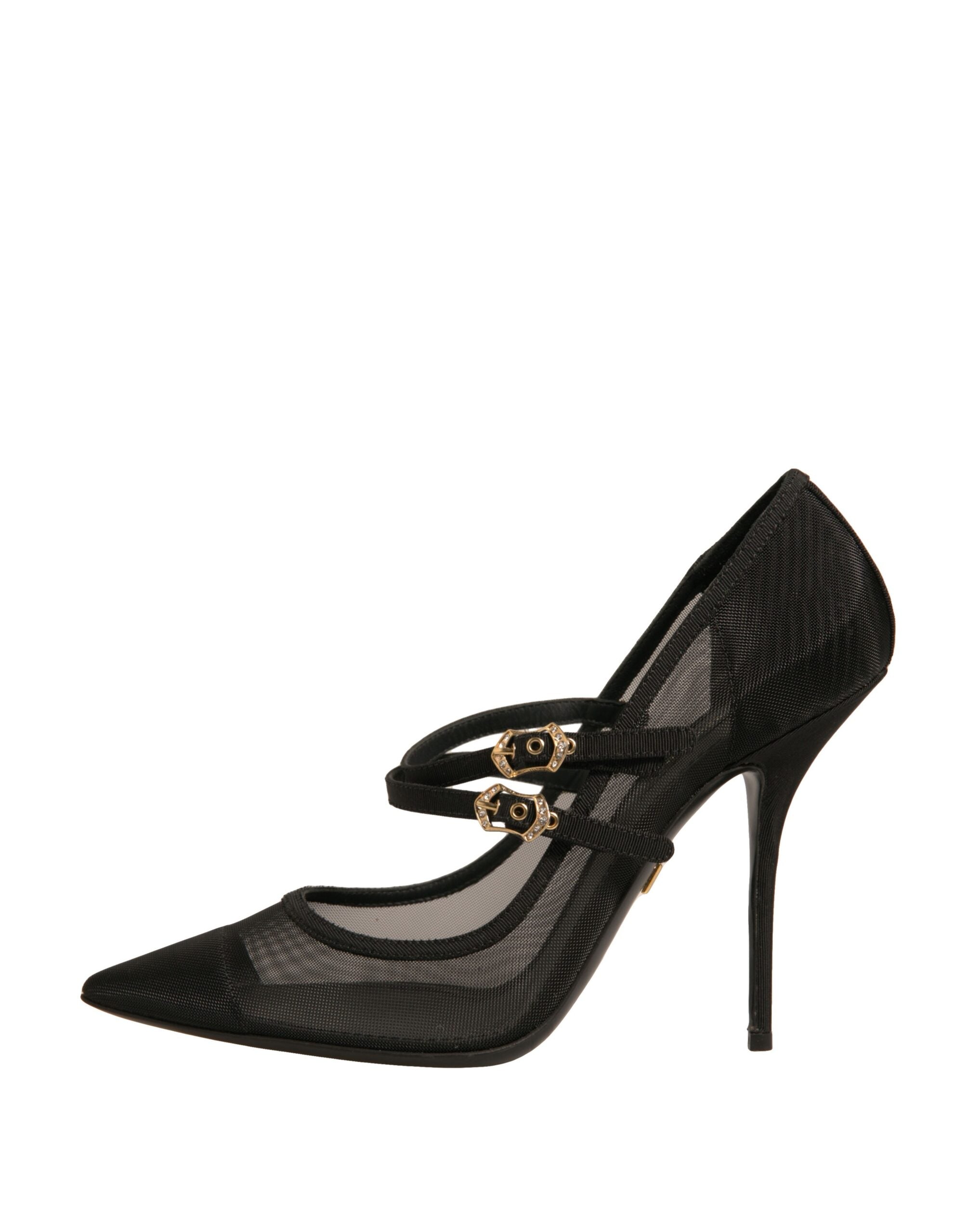 Dolce & Gabbana Black Mesh Mary Jane High Heels Pumps Women's Shoes