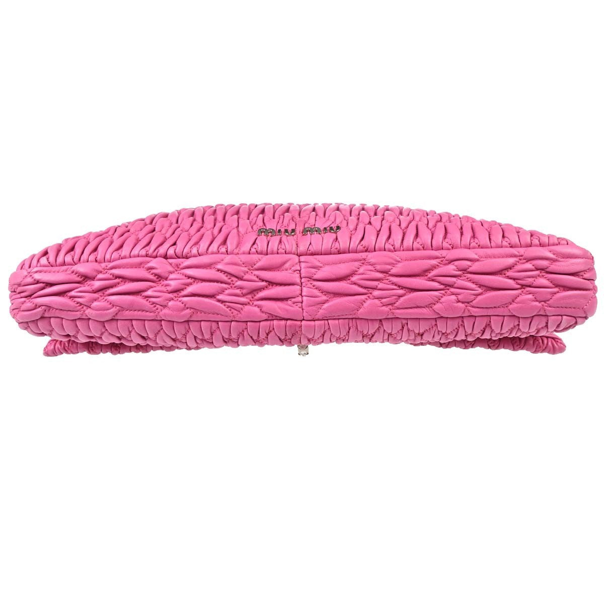 Miu Miu Crystal Clutch Matelasse Leather Pink Leather Handbag (Pre-Owned)
