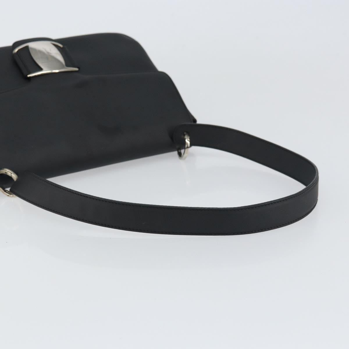 Salvatore Ferragamo Vala Leather Black Patent_Leather Shoulder Bag Bag (Pre-Owned)