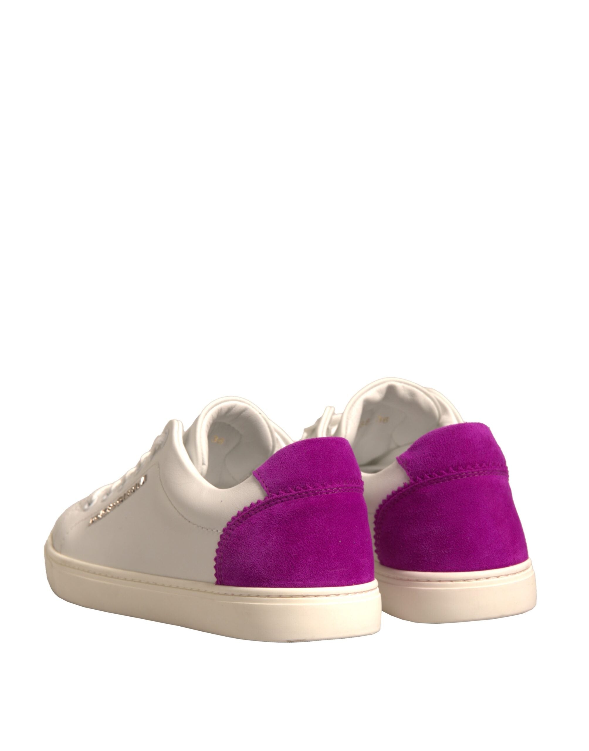 Dolce & Gabbana White Suede Leather Low Top Sneakers Women's Shoes