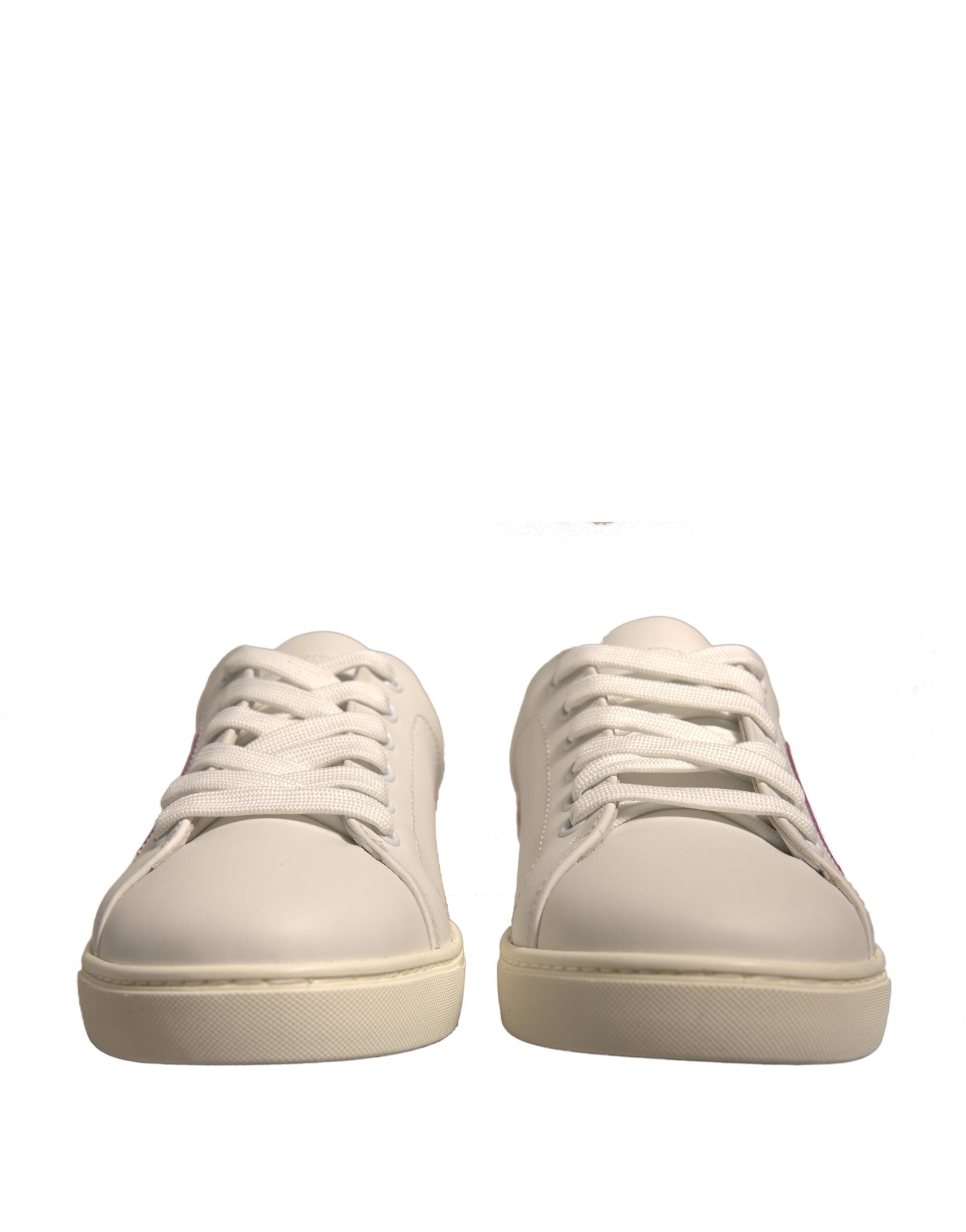 Dolce & Gabbana White Suede Leather Low Top Sneakers Women's Shoes