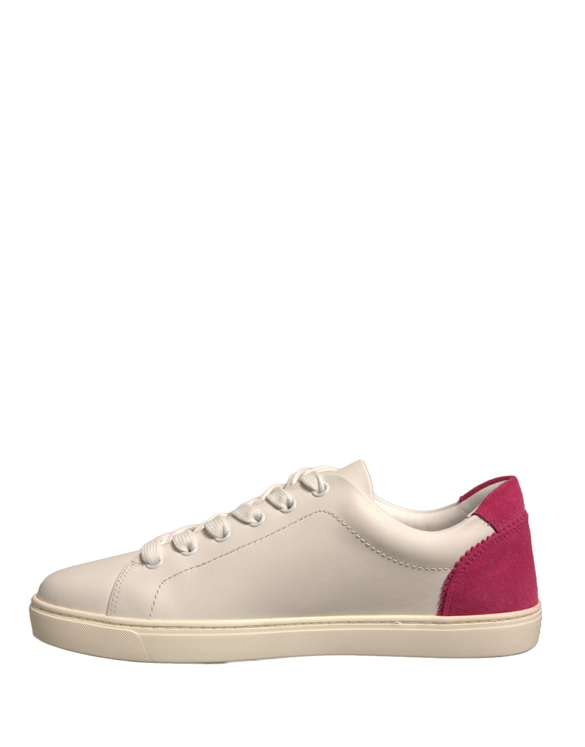Dolce & Gabbana White Suede Leather Low Top Sneakers Women's Shoes
