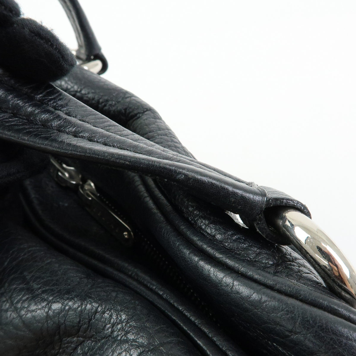 Celine Macadam Leather Black Leather Tote Bag Bag (Pre-Owned)