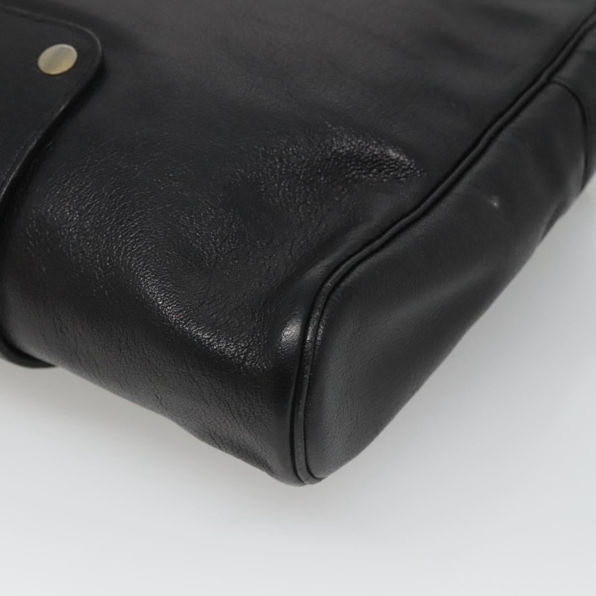 Christian Dior Vintage Leather Black Leather Shoulder Bag Bag (Pre-Owned)