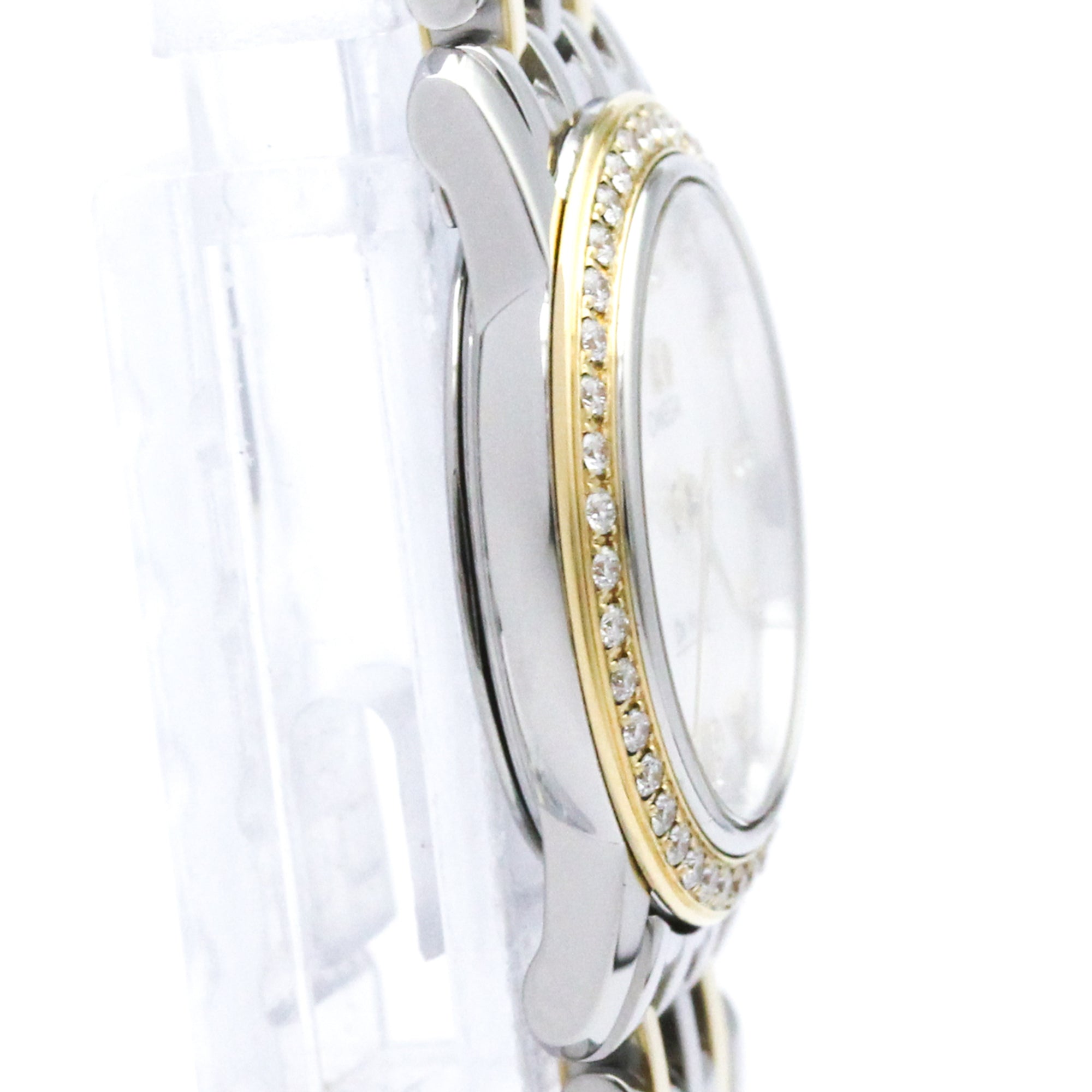 Omega De Ville Prestige Quartz Stainless Steel And Yellow Gold With Diamond Bezel And Markers Watch (Pre-Owned)