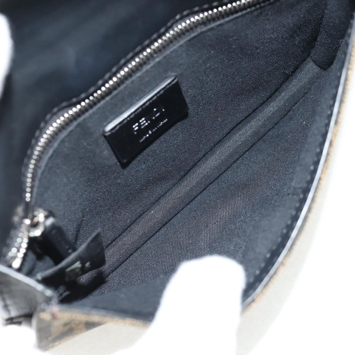 Fendi Baguette Convertible Belt Zucca Canvas Black Canvas Bag (Pre-Owned)