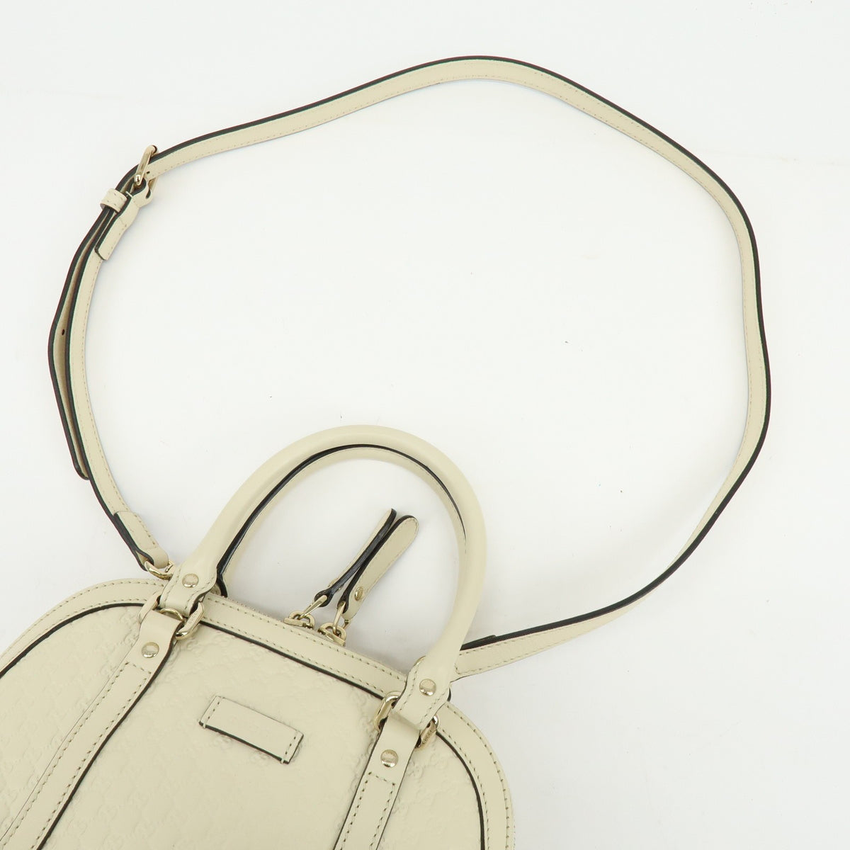 Gucci Convertible Dome Satchel Guccissima Leather White Leather Handbag (Pre-Owned)