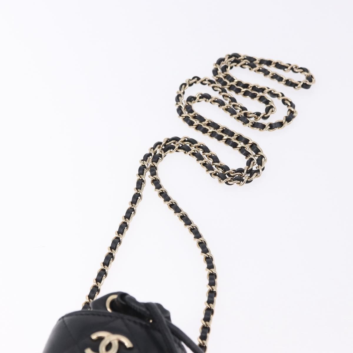 Chanel Drawstring Bucket With Chain Quilted Lambskin Black Leather Shoulder Bag Bag (Pre-Owned)