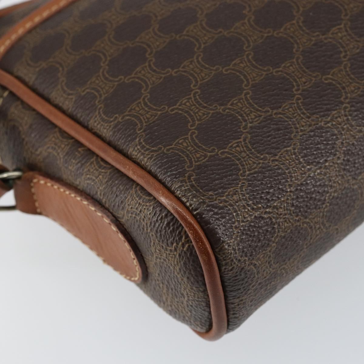 Celine Vintage Macadam Canvas And Leather Brown Canvas Shoulder Bag Bag (Pre-Owned)