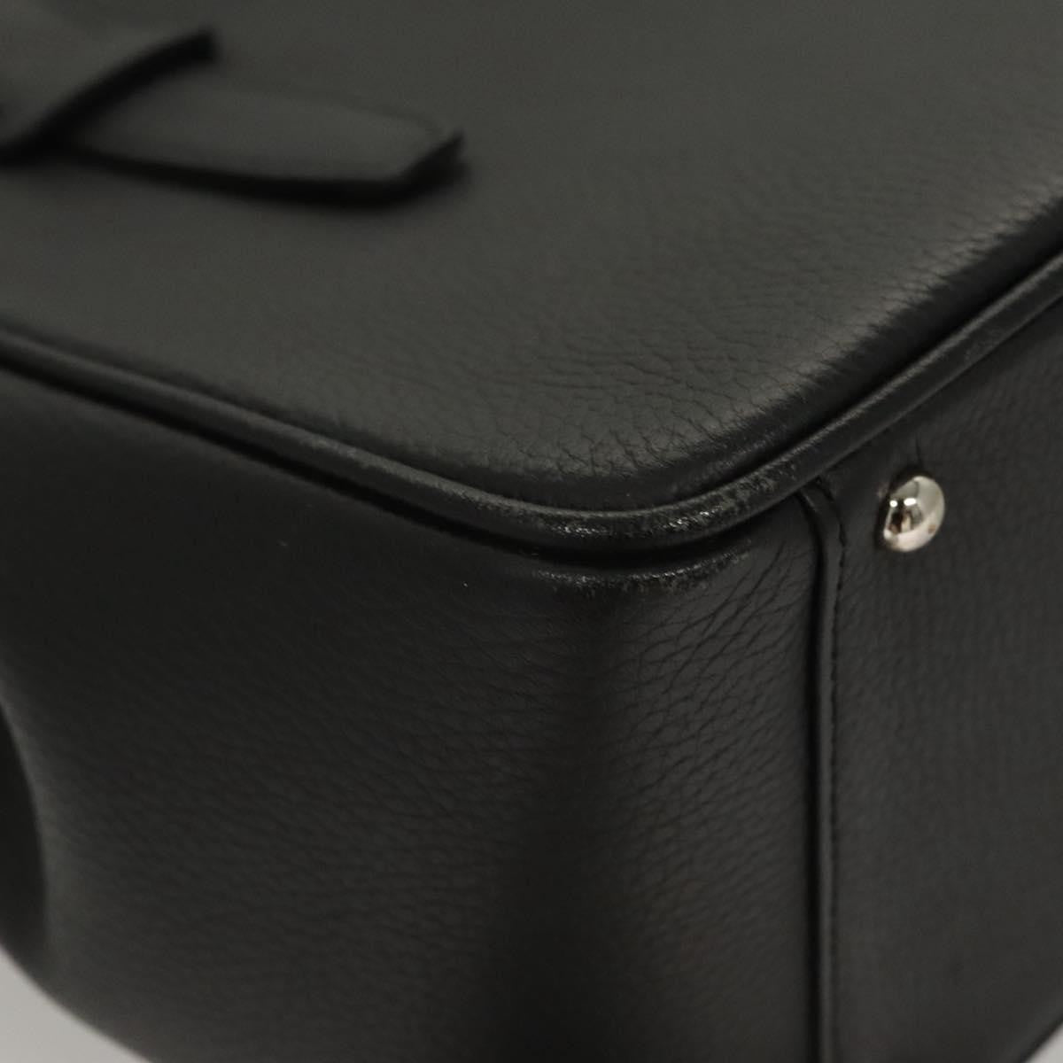 Burberry Vintage Vintage Check Coated Canvas Black Leather Handbag (Pre-Owned)